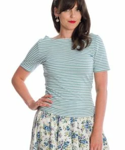 Banned Szizzle Stripe Top -ROCKABILLY TOPS Shop 06 29 SK25354OFF 20WHT 20TP10452BLUE 0454 300x