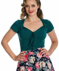 Banned Danni Top -ROCKABILLY TOPS Shop 06 29 TP10424GREEN 0175 300x