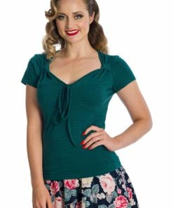 Banned Danni Top -ROCKABILLY TOPS Shop 06 29 TP10424GREEN 0176 300x
