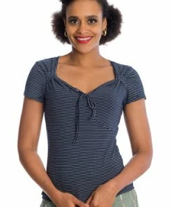 Banned Danni Top -ROCKABILLY TOPS Shop 06 29 TP10424 20NAVY 0564 300x