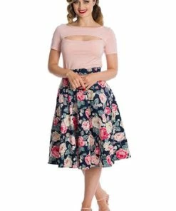 Banned Rose Jersey Top -ROCKABILLY TOPS Shop 06 29 TP10430PINK 0201 300x