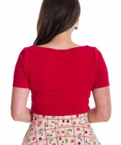 Banned Rose Jersey Top -ROCKABILLY TOPS Shop 06 29 TP10430RED 20SK25356CREAM 0341 300x