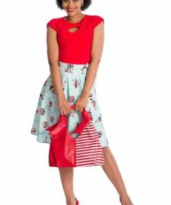 Banned Be Free Jersey Top -ROCKABILLY TOPS Shop 06 29 TP10432RED 0522 300x