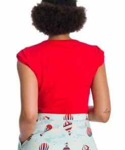 Banned Be Free Jersey Top -ROCKABILLY TOPS Shop 06 29 TP10432RED 0528 300x