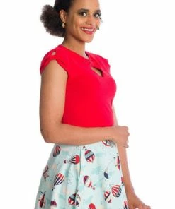 Banned Be Free Jersey Top -ROCKABILLY TOPS Shop 06 29 TP10432RED 0535 300x