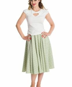 Banned Be Free Jersey Top -ROCKABILLY TOPS Shop 06 29 TP10432WHT 20SK25352GREEN 0646 300x