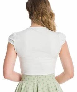 Banned Be Free Jersey Top -ROCKABILLY TOPS Shop 06 29 TP10432WHT 20SK25352GREEN 0650 300x