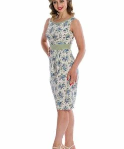 Banned Wild Flower Pencil Dress -ROCKABILLY TOPS Shop 06 30 DR16626OFF 20WHITE 1102 300x