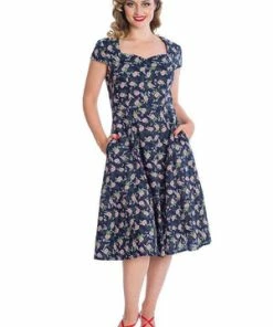 Banned Tropic Dress -ROCKABILLY TOPS Shop 06 30 DR16627NAVY 1346 300x