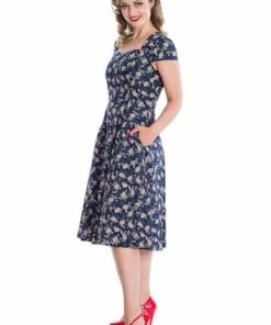 Banned Tropic Dress -ROCKABILLY TOPS Shop 06 30 DR16627NAVY 1347 300x