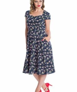 Banned Tropic Dress -ROCKABILLY TOPS Shop 06 30 DR16627NAVY 1348 300x