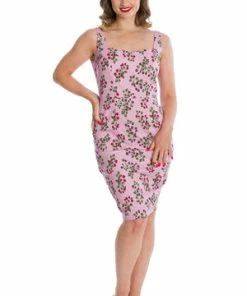 Banned Summer Berry Pencil Dress -ROCKABILLY TOPS Shop 06 30 DR16659 20PINK 1123 300x