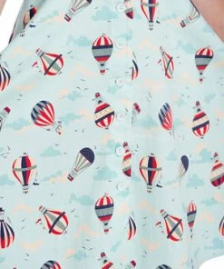 Banned Vintage Globe Button Dress -ROCKABILLY TOPS Shop 06 30 DR16665 20BLUE 1467 300x