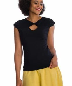 Banned Be Free Jersey Top -ROCKABILLY TOPS Shop 06 30 TP10432BLK 0974 300x