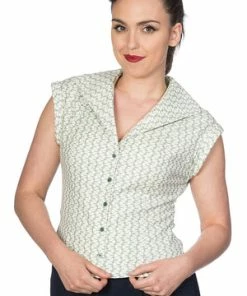 Banned Tile Print 50s Blouse
