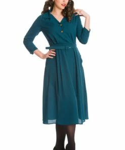 Banned Miss Cute Spot Dress -ROCKABILLY TOPS Shop 1611846933DR16518 20GRN 202 300x