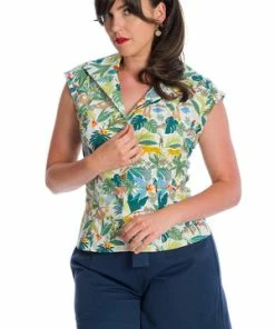 Banned Forest Blouse -ROCKABILLY TOPS Shop 162746847006 29 BL14125 20WHT 0812 300x