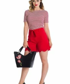 Banned Szizzle Stripe Top -ROCKABILLY TOPS Shop 162748022206 29 ST81051RED 20TP10452RED 0496 300x
