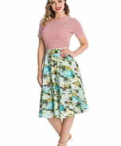 Banned Szizzle Stripe Top -ROCKABILLY TOPS Shop 162755878706 29 SK25343 20TP10454PINK 0717 300x