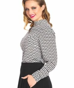 Banned Queen Of Hearts Top -ROCKABILLY TOPS Shop 1642528758TP10470 20WHITE0483 300x