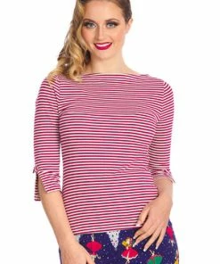 Banned Merry Xmas Stripe Top