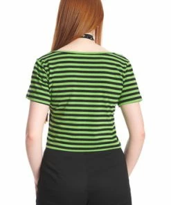 Banned Sweet Yet Spooky Stripe Top 16 Banned Sweet Yet Spooky Stripe Top -ROCKABILLY TOPS Shop 1642529459TP10484GRN4041 300x
