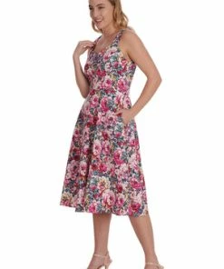 Banned Bloom Dress -ROCKABILLY TOPS Shop 1658748630DR16615 20OFF 20WHT13854 300x