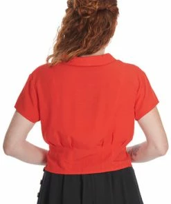 Banned Summer Ahoy Blouse -ROCKABILLY TOPS Shop 1659041357SK25433BLK 20BL14156RED12606 300x