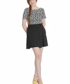 Banned Lady Cool Top -ROCKABILLY TOPS Shop 1659354100TP10565 20BLK 20WHT14808 300x