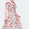 Voodoo Vixen 60s Floral Midi Collared Dress -ROCKABILLY TOPS Shop 60s floral midi collared dress dra 9520 02.1359 300x