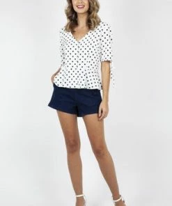 Voodoo Vixen Alice Polka Dot Peplum Blouse -ROCKABILLY TOPS Shop Alice Polka Dot Peplum Blouse Voodoo Vixen 6 300x