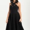 Voodoo Vixen Ava Cross Neck Circle Dress -ROCKABILLY TOPS Shop Ava Cross Neck Circle Dress Voodoo Vixen 300x