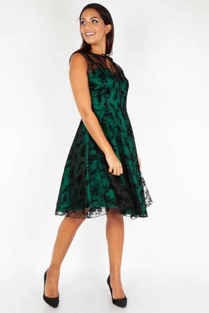 Voodoo Vixen Begonia Floral Skater Dress 5 Voodoo Vixen Begonia Floral Skater Dress - Image 3