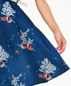 Voodoo Vixen Colbie Dress In Coral Print -ROCKABILLY TOPS Shop Colbie Dress In Coral Print Voodoo Vixen 5 300x