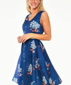 Voodoo Vixen Colbie Dress In Coral Print