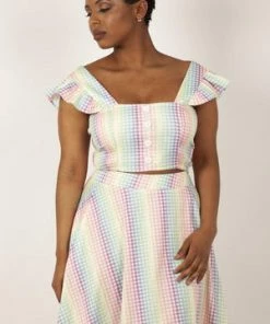 Voodoo Vixen Courtney Gingham Cropped Top