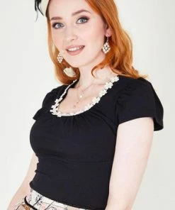 Voodoo Vixen Debbie Daisy Trim Top