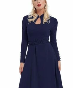 Voodoo Vixen Dita 50s Flared Dress With Cut-Out 26 Voodoo Vixen Dita 50s Flared Dress With Cut-Out -ROCKABILLY TOPS Shop Dita 50s Flared Dress With Cut Out Voodoo Vixen 4 300x