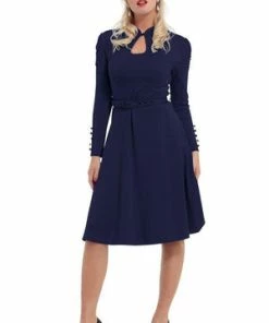 Voodoo Vixen Dita 50s Flared Dress With Cut-Out 28 Voodoo Vixen Dita 50s Flared Dress With Cut-Out -ROCKABILLY TOPS Shop Dita 50s Flared Dress With Cut Out Voodoo Vixen 6 300x