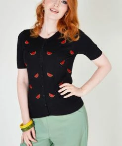 Voodoo Vixen Elaina Watermelon Cardigan -ROCKABILLY TOPS Shop Elaina Watermelon Black Cardigan Voodoo Vixen 0fc0c3dc 423e 46c9 8a96 89d65ed413a2 300x
