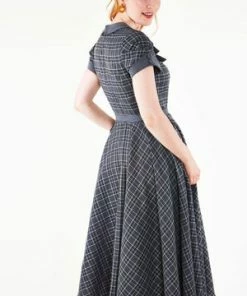 Voodoo Vixen Ella Tartan Flare Dress -ROCKABILLY TOPS Shop Ella Tartan Flare Dress Voodoo Vixen 2 300x