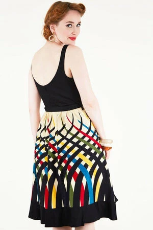 Voodoo Vixen Jean Border Print Flared Dress 4 Voodoo Vixen Jean Border Print Flared Dress - Image 2