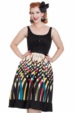 Voodoo Vixen Jean Border Print Flared Dress 6 Voodoo Vixen Jean Border Print Flared Dress - Image 4