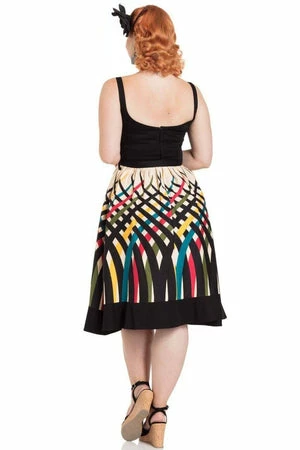 Voodoo Vixen Jean Border Print Flared Dress 7 Voodoo Vixen Jean Border Print Flared Dress - Image 5