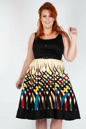 Voodoo Vixen Jean Border Print Flared Dress 11 Voodoo Vixen Jean Border Print Flared Dress - Image 9