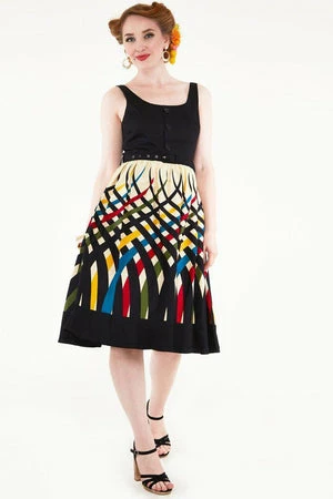 Voodoo Vixen Jean Border Print Flared Dress 3 Voodoo Vixen Jean Border Print Flared Dress