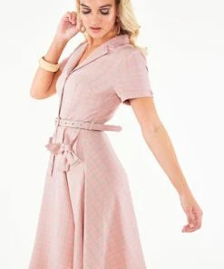 Voodoo Vixen Kenzy Plaid Bow Pocket Button Up Flare Dress -ROCKABILLY TOPS Shop Kenzy Plaid Bow Pocket Button Up Flare Dress Voodoo Vixen 3 300x