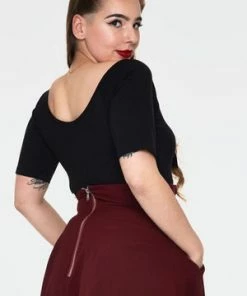 Voodoo Vixen Knit Pullover Black Top With Tie At CF -ROCKABILLY TOPS Shop Knit Pullover Black Top With Tie At CF Voodoo Vixen 7 300x