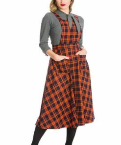 Banned Miss Spook Check Pinafore Dress -ROCKABILLY TOPS Shop Miss Spook Check Pinafore Dress Banned 3 300x