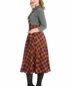 Banned Miss Spook Check Pinafore Dress -ROCKABILLY TOPS Shop Miss Spook Check Pinafore Dress Banned 4 300x